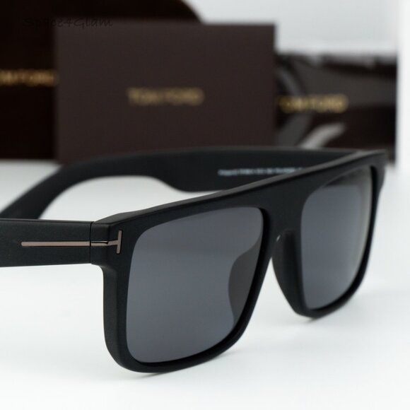 Tom Ford Women Sunglasses Black Smoke Polarized Rectangle FT0999-N/S 02D NEW main image 6